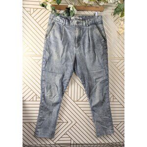 ZARA MAN Men's Distressed Striped Blue White Trouser Pants Cotton Size 30